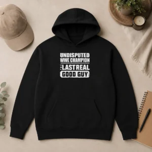 Premium Nice Undisputed WWE Champion The Last Real Good Guy Cody Rhodes Hoodie in black with front graphic and drawstring hood