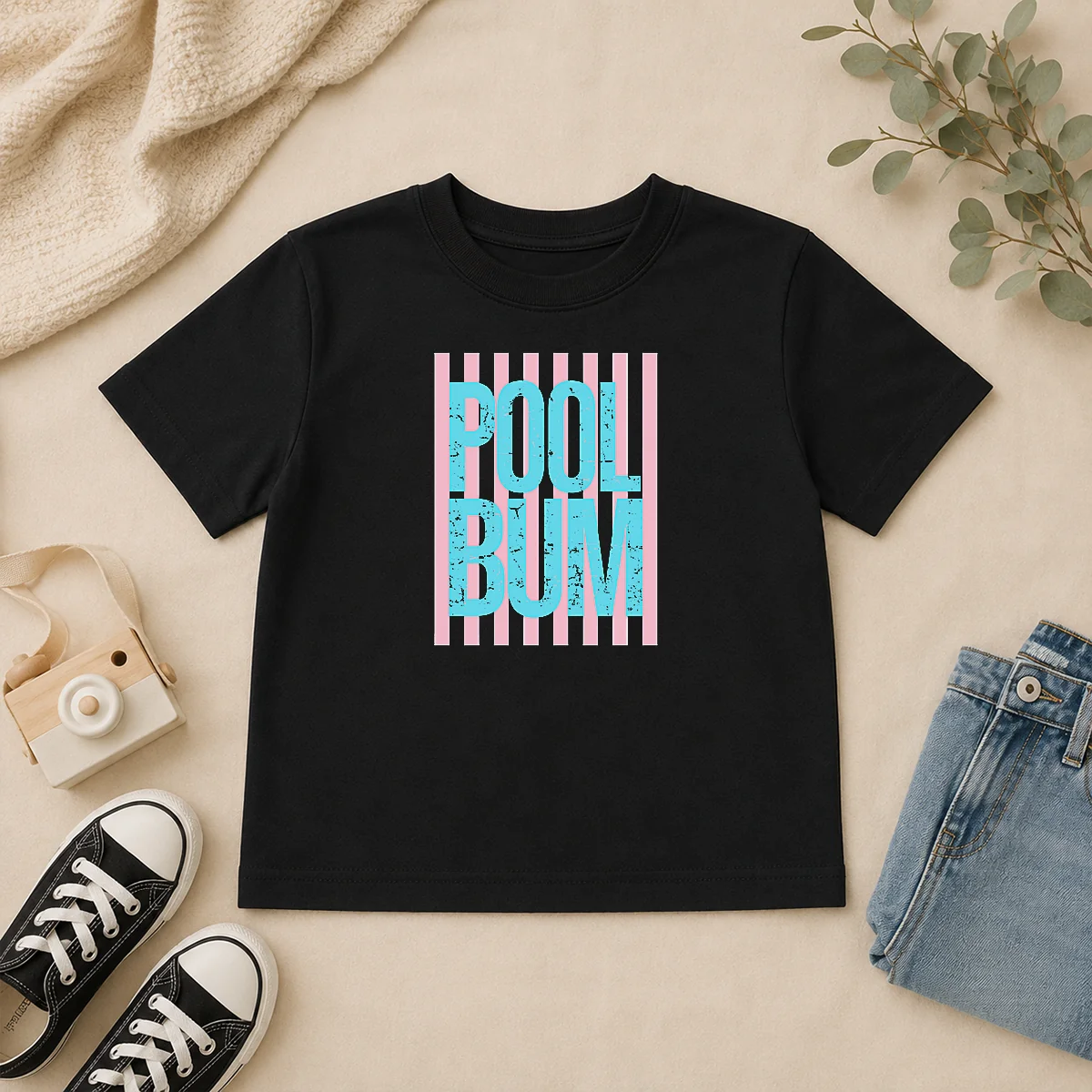Premium Original Pool Bum Retro Stripes Sunshine Kids T Shirt Premium Original Pool Bum Retro Stripes Sunshine Kids T-Shirt