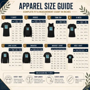 Size chart for Premium Original Pool Bum Retro Stripes Sunshine with measurements in inches and centimeters