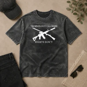 Premium Original Technology Changes Rights Don'T Crossed AR 15 And Musket Washed T-Shirt