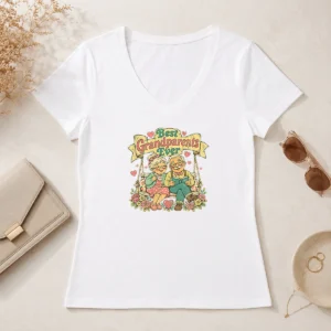 Premium Pretty Best Grandparents Ever For Grandparents Day Retro V-Neck Shirt