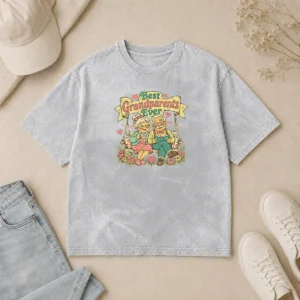 Premium Pretty Best Grandparents Ever For Grandparents Day Retro Washed T-Shirt