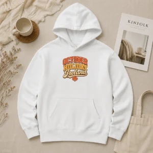 Premium Pretty October Holiday Ireland Vintage Cozy Fall Celebration Hoodie
