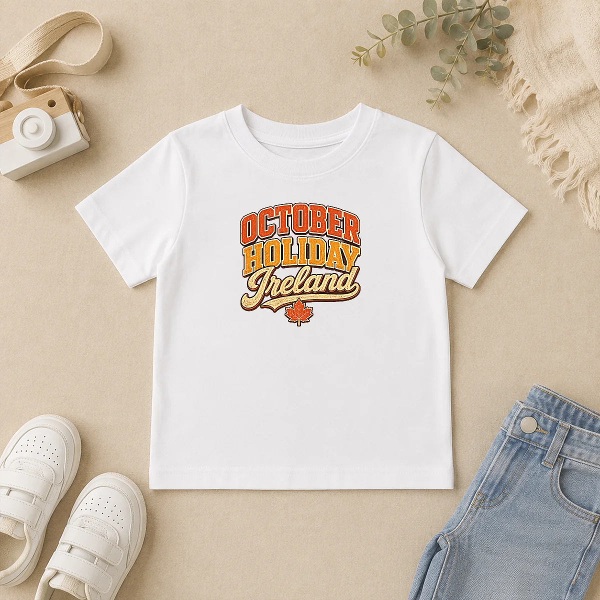Premium Pretty October Holiday Ireland Vintage Cozy Fall Celebration Kids T Shirt Premium Pretty October Holiday Ireland Vintage Cozy Fall Celebration Kids T-Shirt