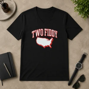 Premium Pretty Two Fiddy Triple B USA Map V-Neck Shirt