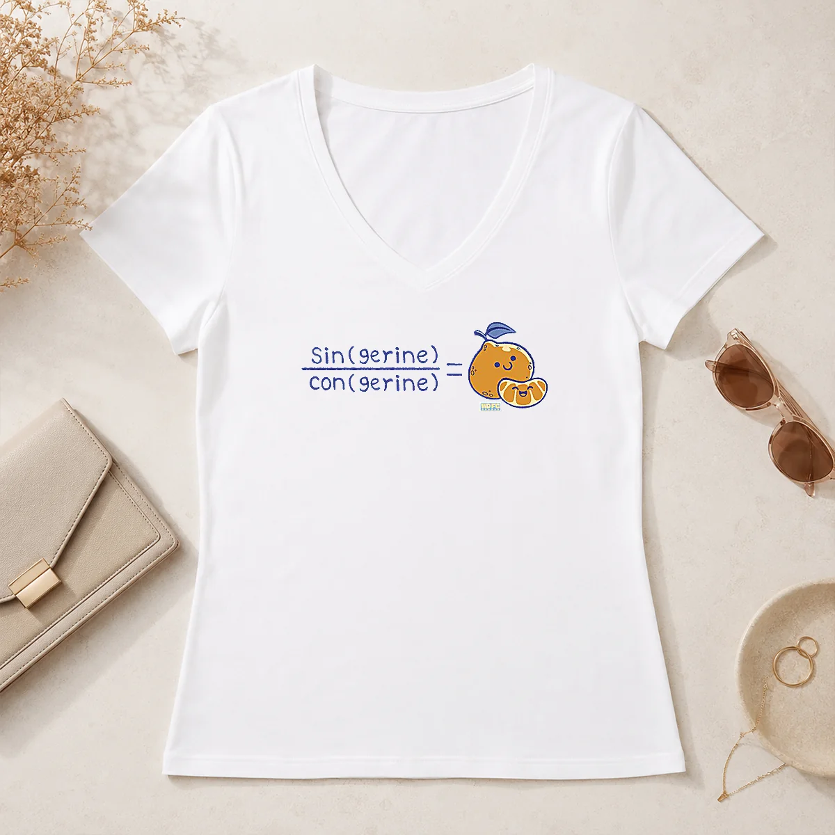 Premium Sin Con Tan Gerine V-Neck Shirt Premium Sin Con Tan Gerine V-Neck Shirt
