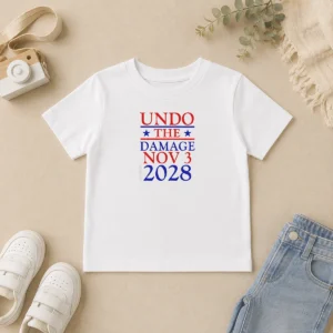 Premium Undo The Damage Nov 3 2028 Election kids t shirt in vibrant colors with bold text print