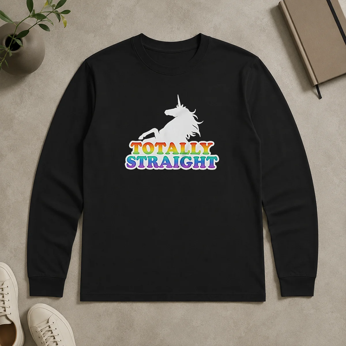 Premium Unicorn Totally Straight Long Sleeve Shirt Premium Unicorn Totally Straight Long Sleeve Shirt