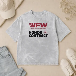 Premium VFW Veterans Of Foreign Wars Honor The Contract Logo Washed T-Shirt