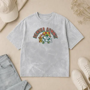 Pretty Denver Summit Mascot Soccer Ball Character printed on a soft washed t shirt with a vintage look