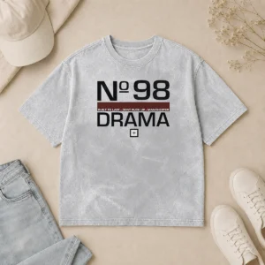 Pretty Drama No 98 Built To Last Don'T Fuck Up Manchester washed t shirt in faded black with bold white text print