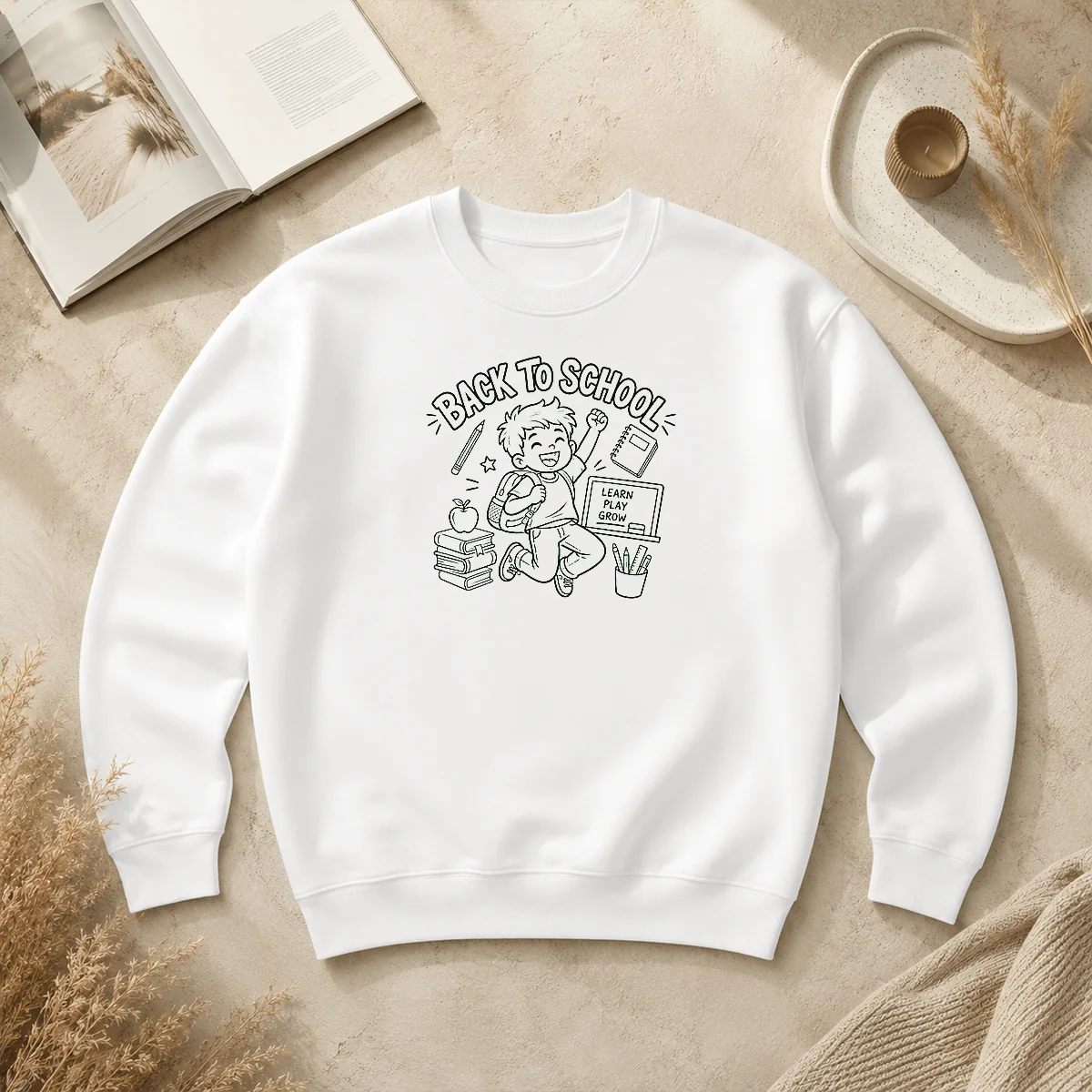 pretty-excited-student-back-to-school-line-art-sweater
