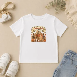 Pretty Grandparents Day Vintage Gratitude Family Kids T-Shirt