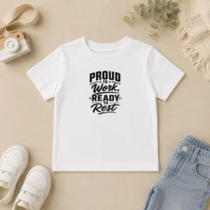 Pretty Labour Day Pride Typography Line Art Kids T-Shirt
