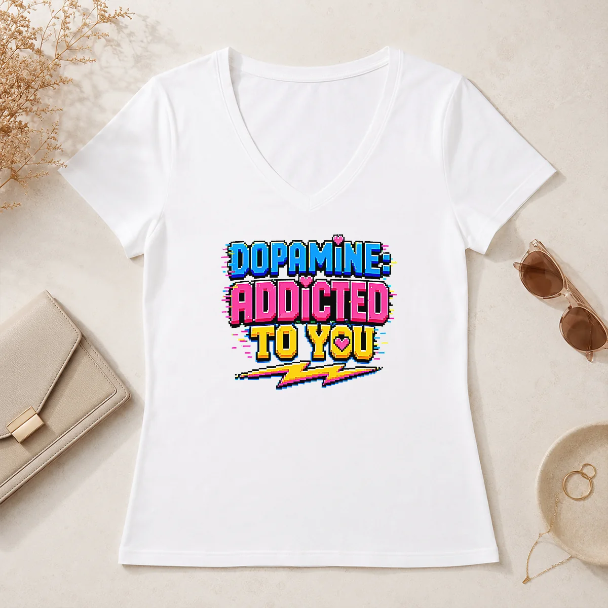 Pretty Official Dopamine Addicted To You V-Neck Shirt Pretty Official Dopamine Addicted To You V-Neck Shirt