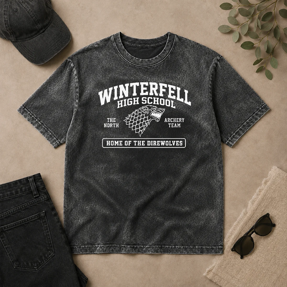 Pretty Winterfell High School Geek Washed T Shirt Pretty Winterfell High School Geek Washed T-Shirt