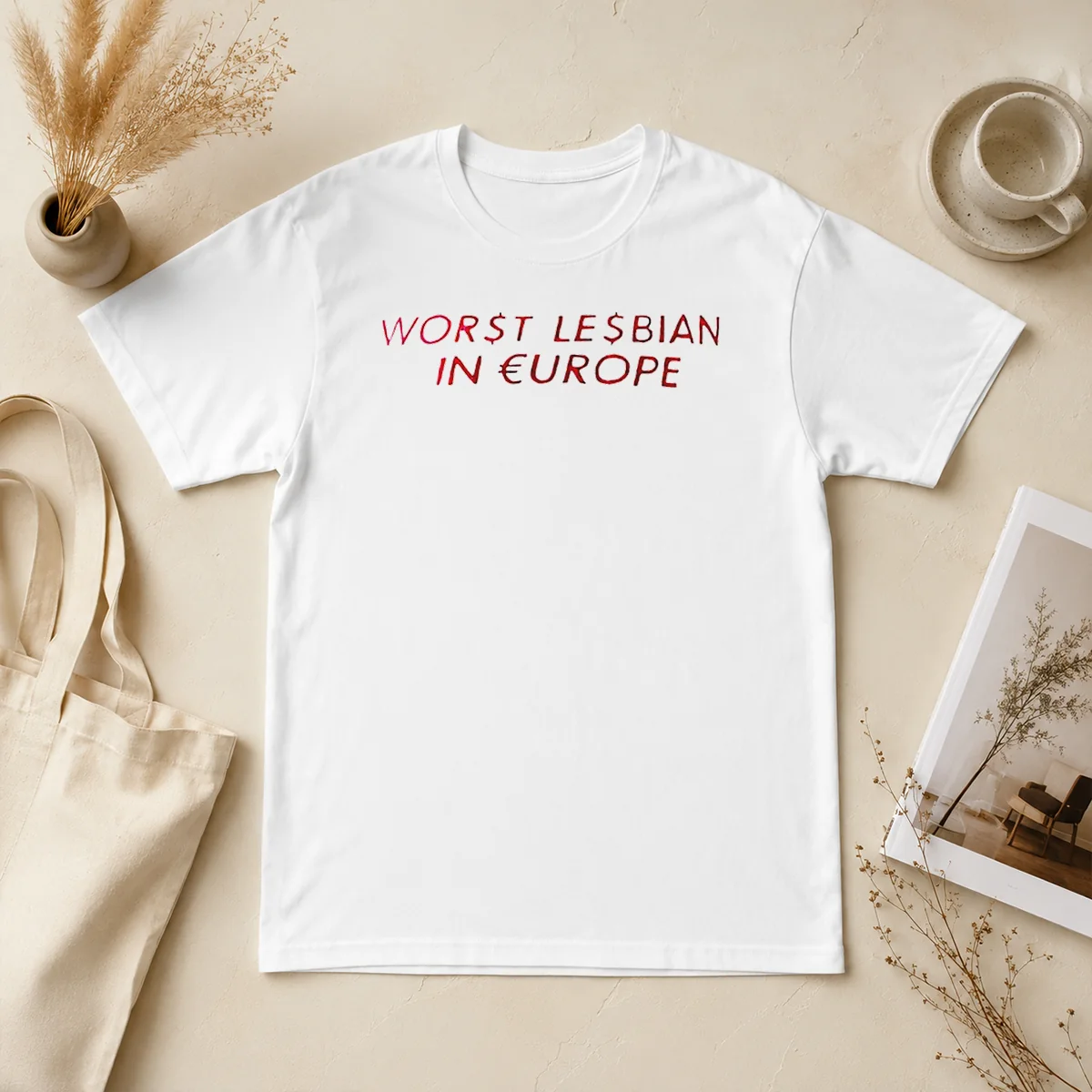 Pretty Worst Lesbian In Europe Text Shirt Pretty Worst Lesbian In Europe Text Shirt
