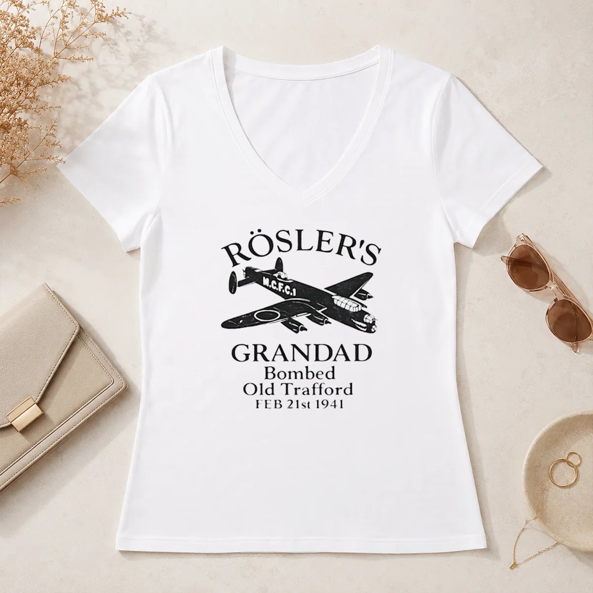 Top Awesome Roslers Grandad Bombed Old V-Neck Shirt Top Awesome Roslers Grandad Bombed Old V-Neck Shirt