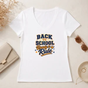 Top Back To School Vector Typography Ready To Rule V-Neck Shirt
