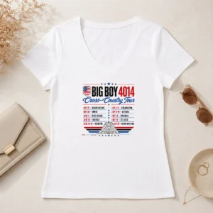 Top Big Boy 4014 Cross Country Tour Event Schedule V-Neck Shirt