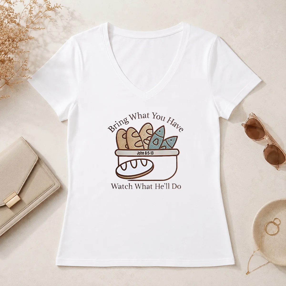 Top Bring What You Have Watch V-Neck Shirt Top Bring What You Have Watch V-Neck Shirt