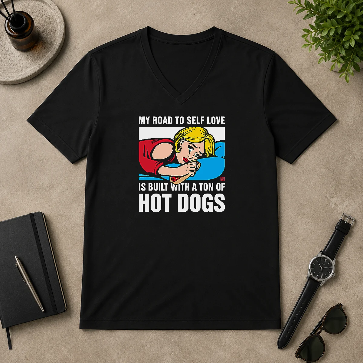 Top Good Self Love Black V-Neck Shirt Top Good Self Love Black V-Neck Shirt