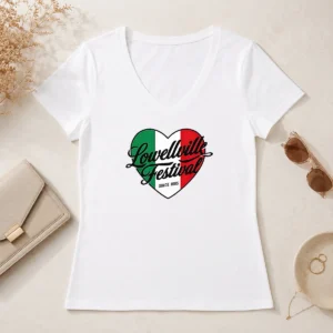 Top Hot Lowellville Festival Since 1895 Italian Heart V-Neck Shirt