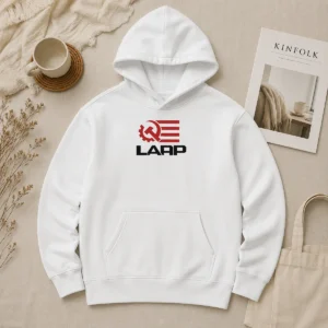 Top Larp Hammer And Sickle American Flag Logo Hoodie