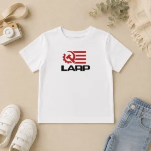 Top Larp Hammer And Sickle American Flag Logo Kids T-Shirt
