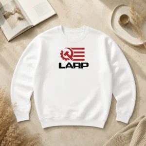 Top Larp Hammer And Sickle American Flag Logo Sweater