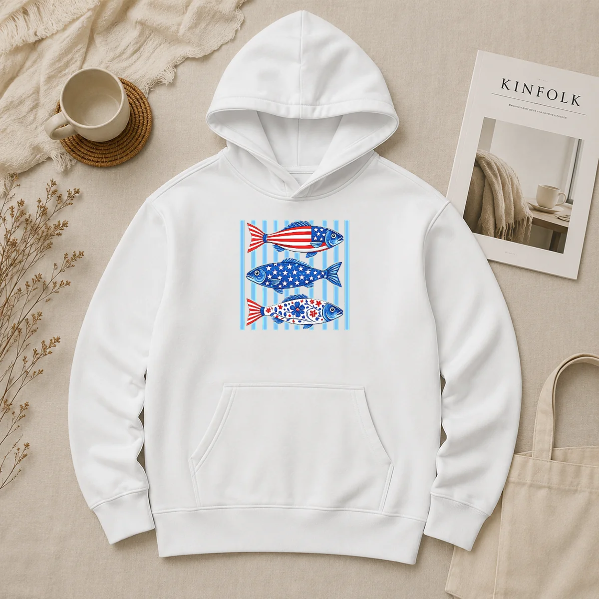 Top Official Patriotic Fish Striped USA Theme Design Hoodie Top Official Patriotic Fish Striped USA Theme Design Hoodie