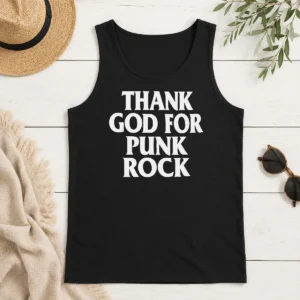 Top Official Thank God For Punk Rock Music Lover Band Tank Top