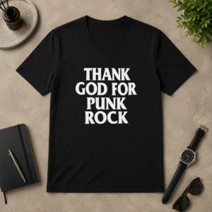 Top Official Thank God For Punk Rock Music Lover Band V-Neck Shirt