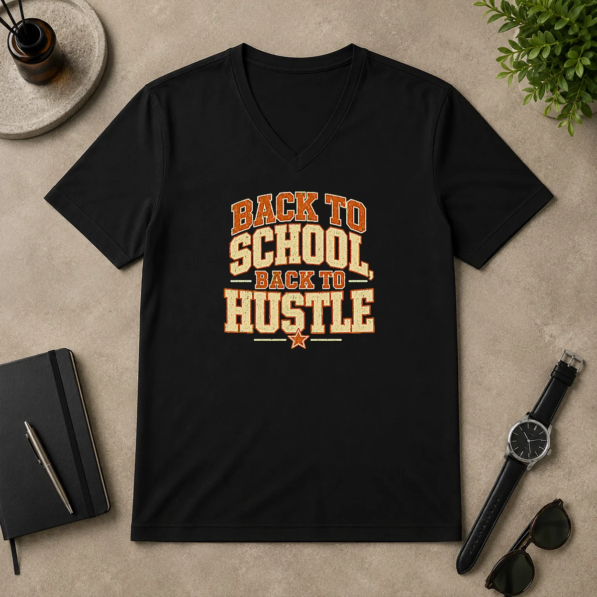 Top Pretty Back To School Hustle V-Neck Shirt Top Pretty Back To School Hustle V-Neck Shirt