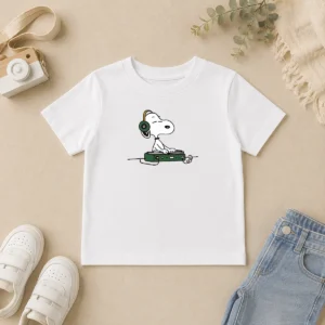 Top Snoopy Peanuts Playing DJ Kids T-Shirt