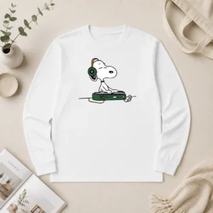 Top Snoopy Peanuts Playing DJ Long Sleeve Shirt
