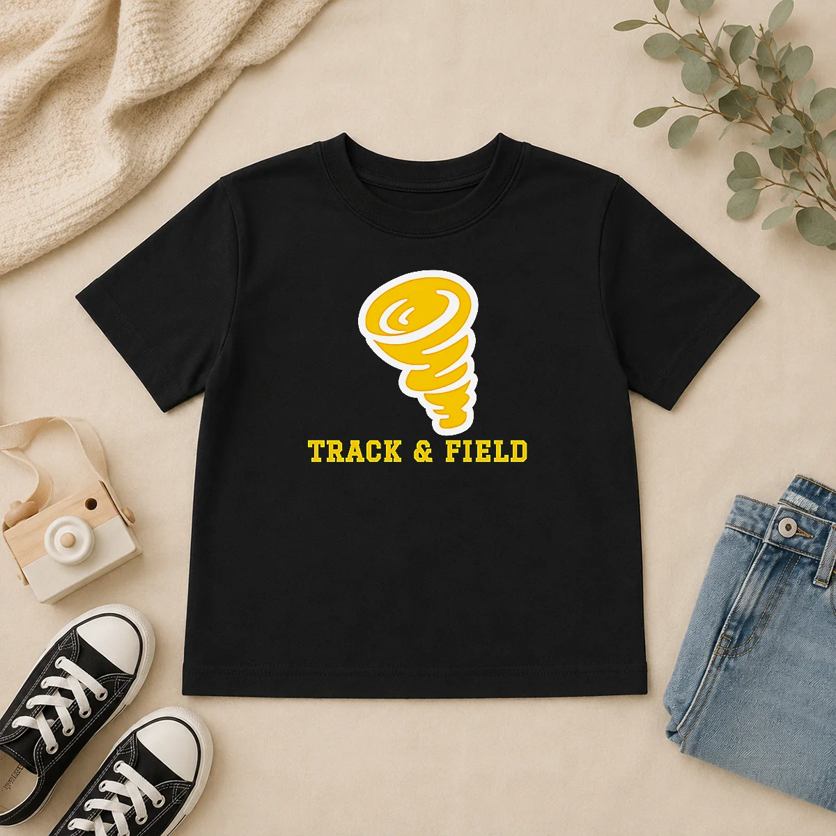 Top Tornado Track And Field Athletics Logo Kids T Shirt Top Tornado Track And Field Athletics Logo Kids T-Shirt