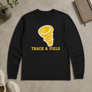 Top Tornado Track And Field Athletics Logo Long Sleeve Shirt