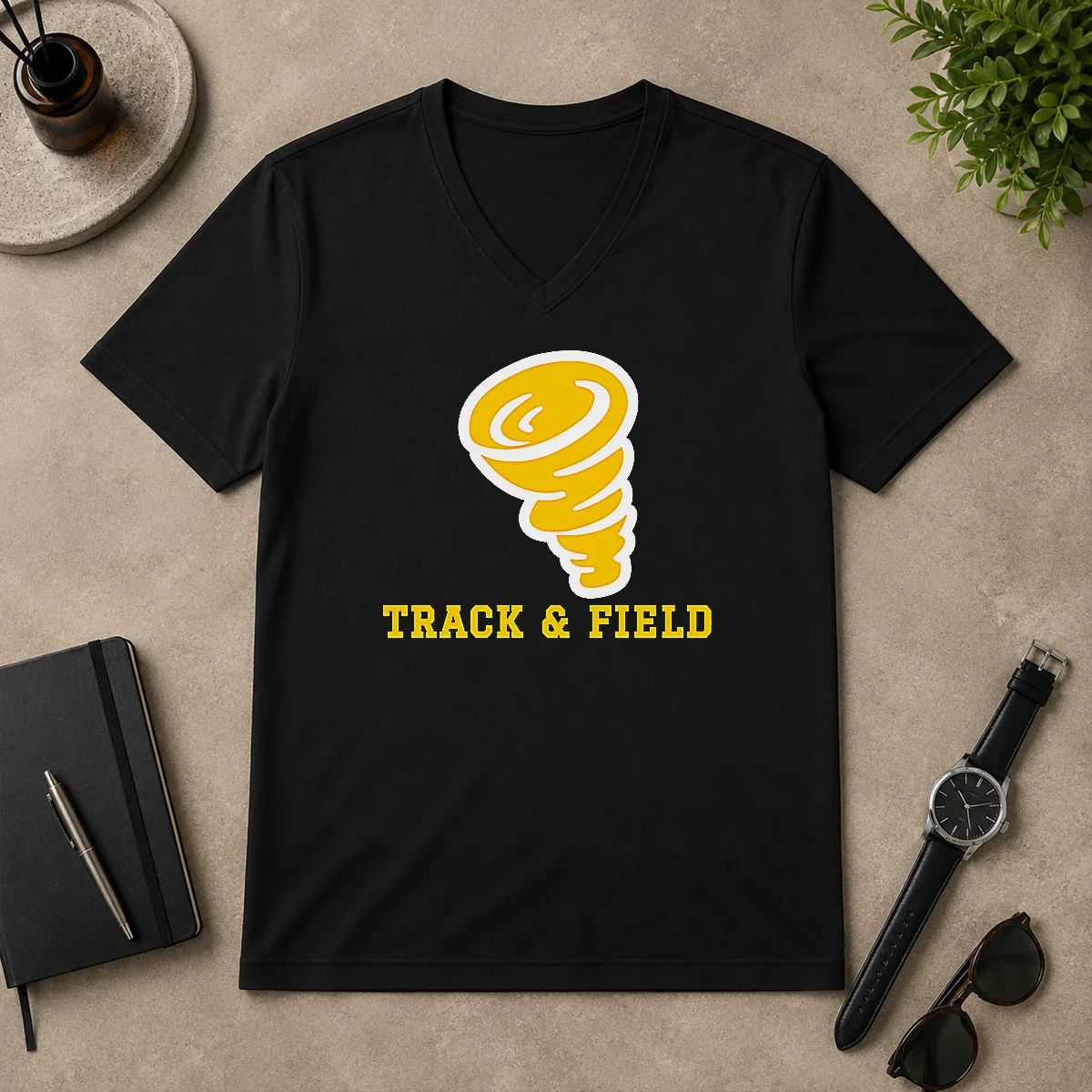 Top Tornado Track And Field Athletics V-Neck Shirt Top Tornado Track And Field Athletics V-Neck Shirt