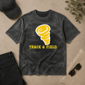 Top Tornado Track And Field Athletics Logo Washed T-Shirt