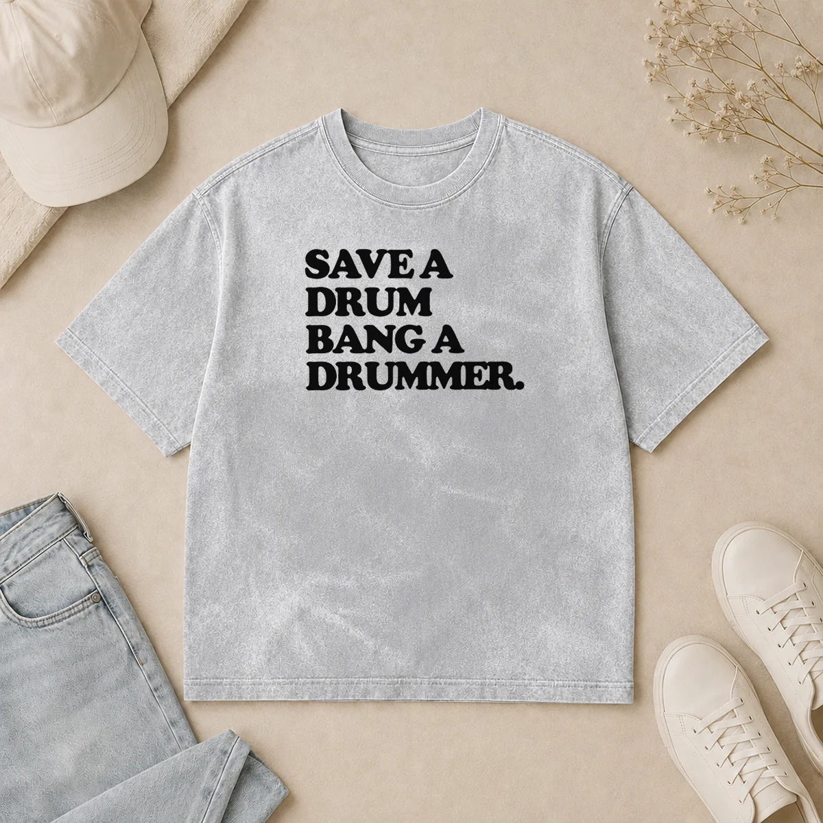 Awesome Funny Save A Drum Bang A Drummer Drums Percussion Washed T Shirt Awesome Funny Save A Drum Bang A Drummer Drums Percussion Washed T-Shirt