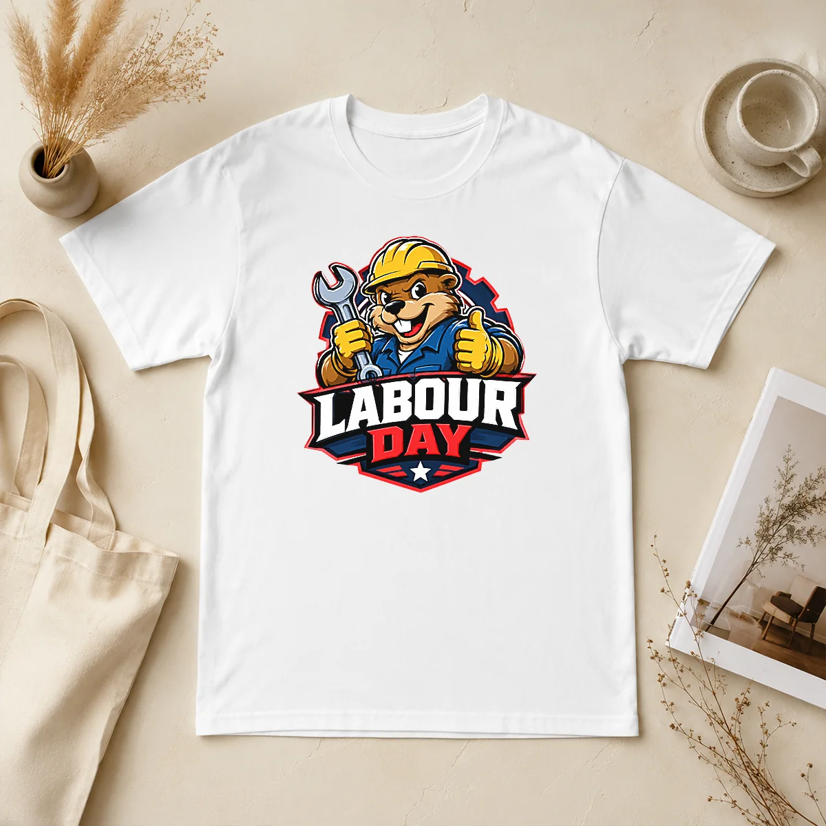Funny Beaver Mascot Labour Day Thumbs Shirt Funny Beaver Mascot Labour Day Thumbs Shirt