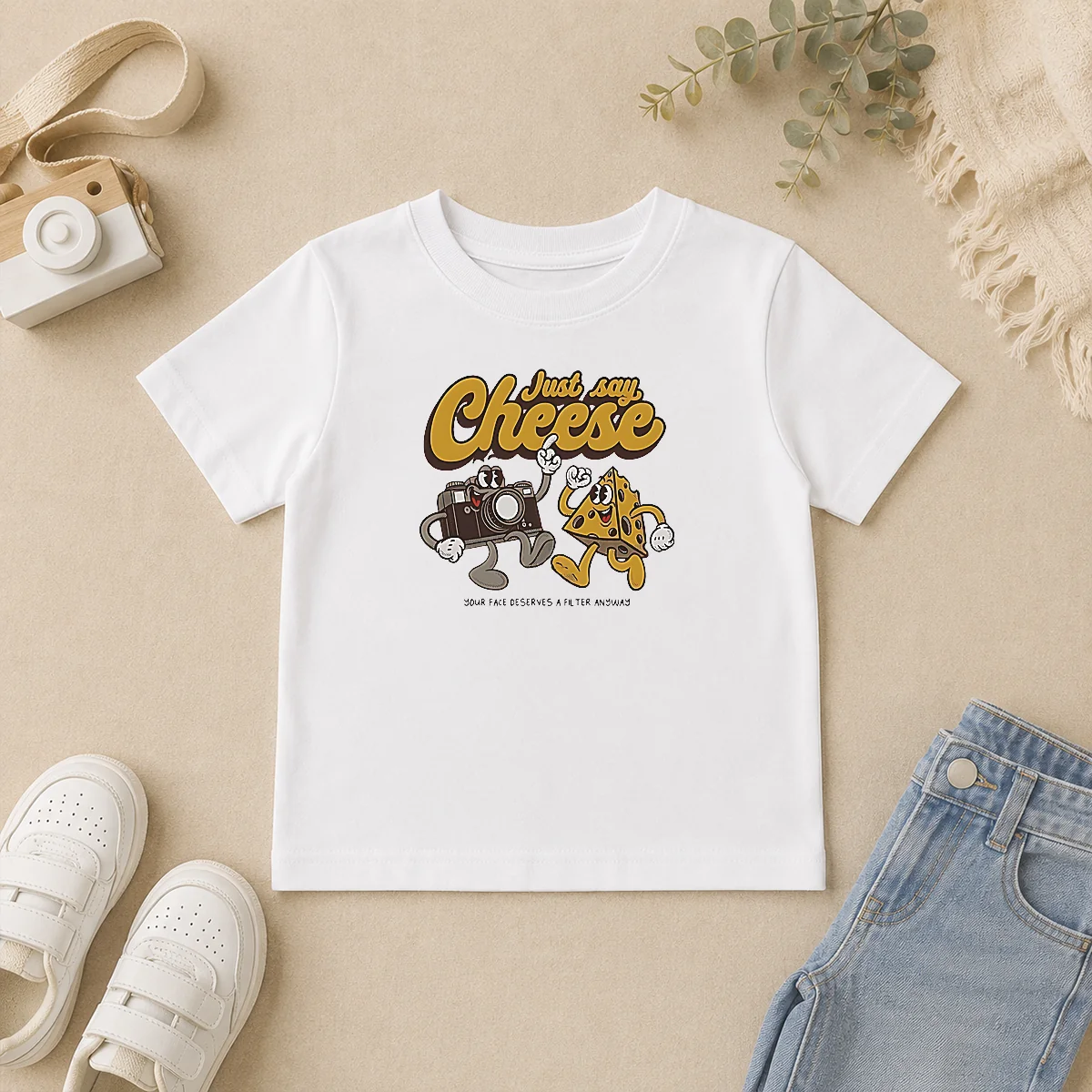 Funny Camera Just Say Cheese Your Face Deserves A Filter Anyway Kids T Shirt Funny Camera Just Say Cheese Your Face Deserves A Filter Anyway Kids T-Shirt