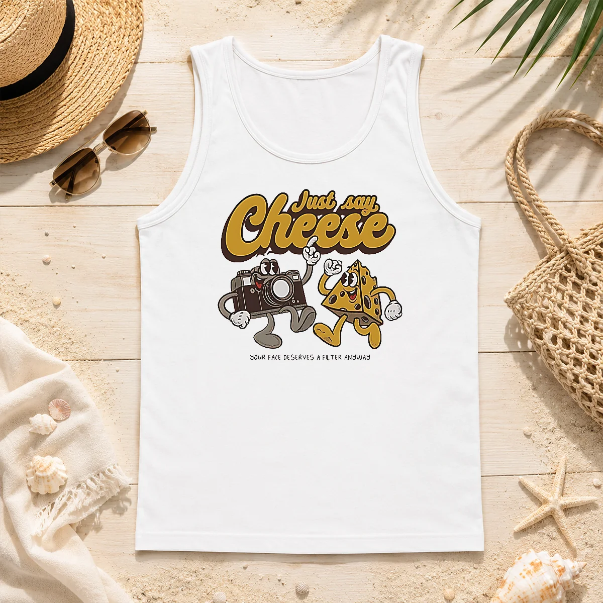Funny Camera Just Say Cheese Your Face Deserves A Filter Anyway Tank Top Funny Camera Just Say Cheese Your Face Deserves A Filter Anyway Tank Top