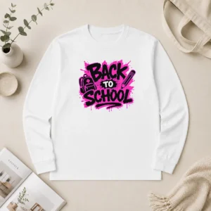 Funny Hot Cute Cartoon Back To School Apple Pencil Stars Long Sleeve Shirt