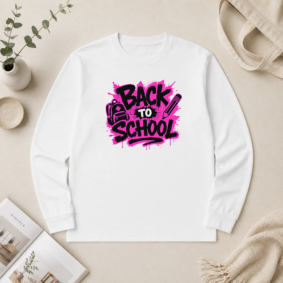 Funny Hot Cute Cartoon Back To School Apple Pencil Stars Long Sleeve Shirt Funny Hot Cute Cartoon Back To School Apple Pencil Stars Long Sleeve Shirt