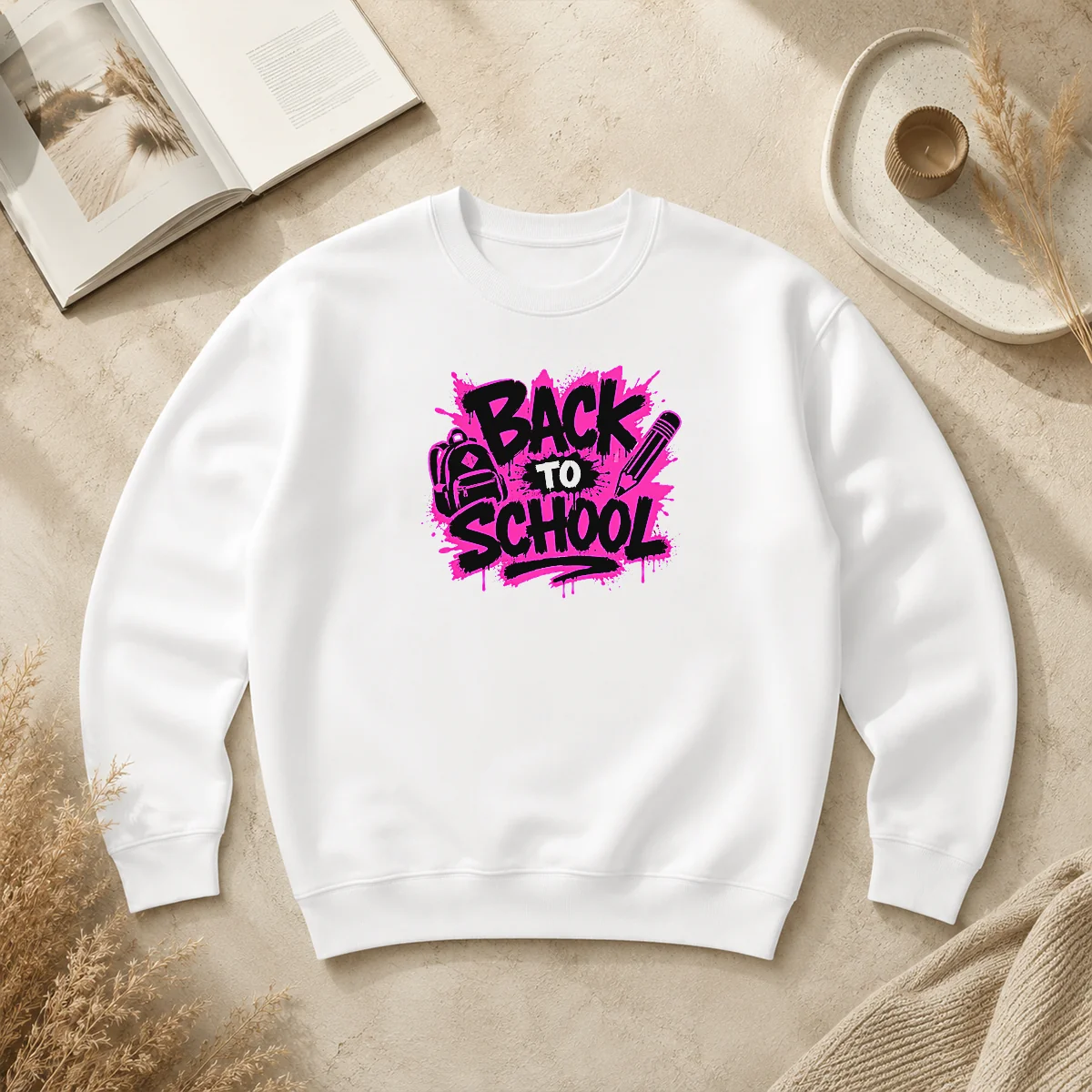Funny Hot Cute Cartoon Back To School Apple Pencil Stars Sweater Funny Hot Cute Cartoon Back To School Apple Pencil Stars Sweater