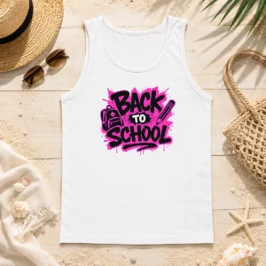 Funny Hot Cute Cartoon Back To School Apple Pencil Stars Tank Top
