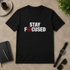 Funny Hot Stay Focused Crosshair V-Neck Shirt