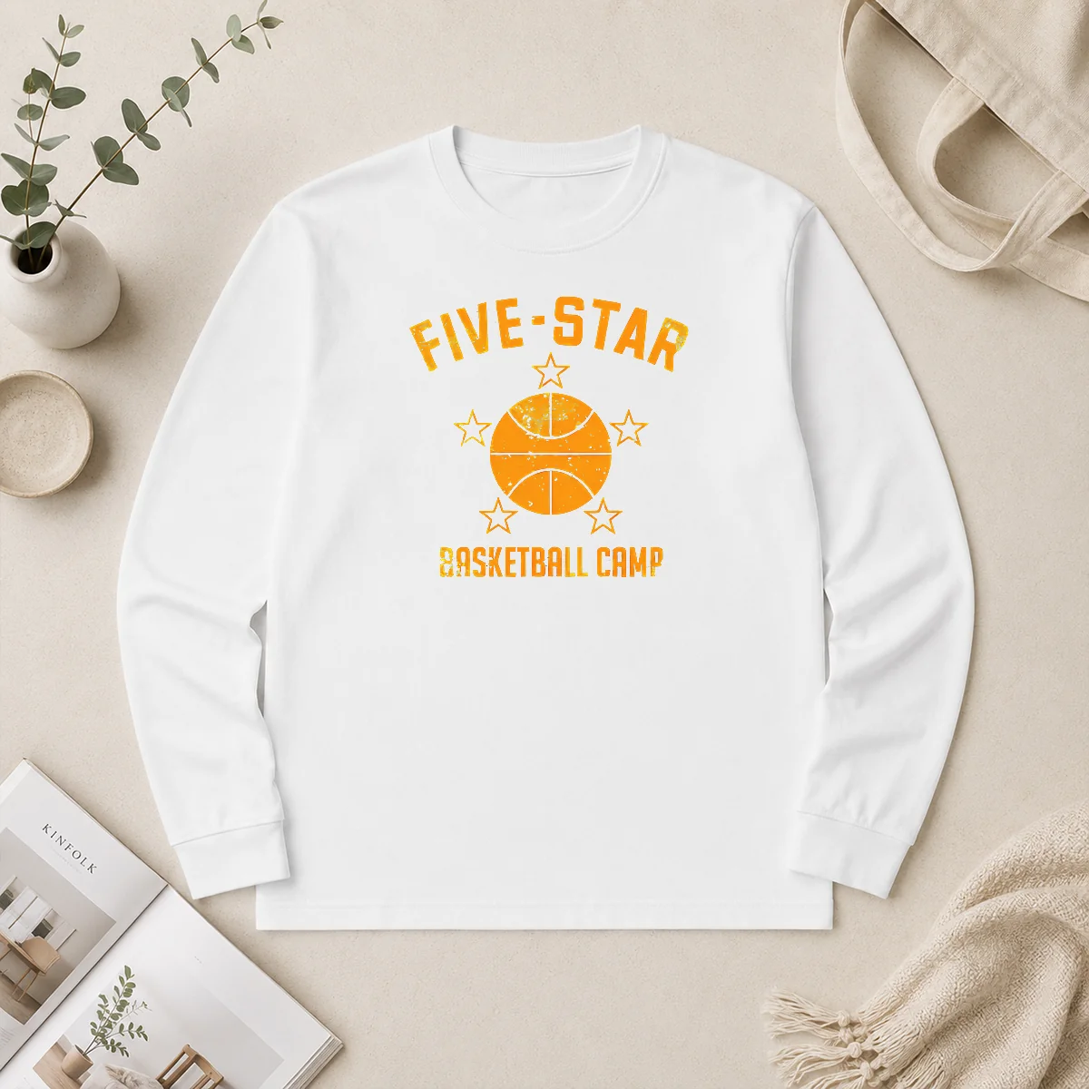 Good Distressed Five Star Basketball Camp Youth Sports Long Sleeve Shirt Good Distressed Five Star Basketball Camp Youth Sports Long Sleeve Shirt